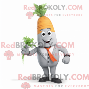 Gray Carrot mascot costume...