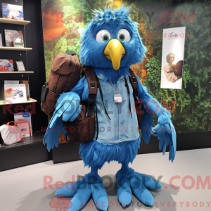 Blue Harpy mascot costume...