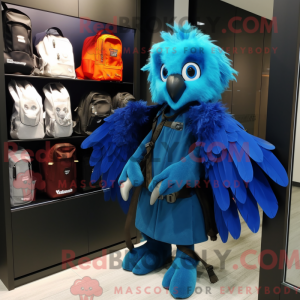 Blue Harpy mascot costume...