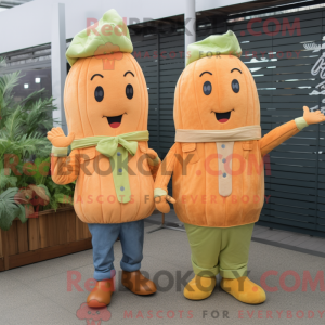 Peach Celery mascot costume...
