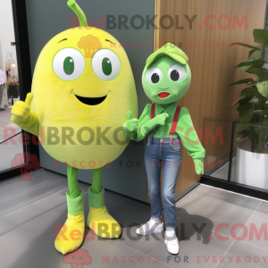 Green Lemon mascot costume...