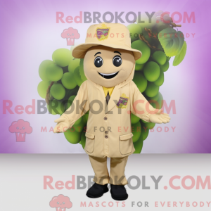 Beige Grape maskot drakt...