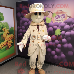 Beige Grape maskot drakt...