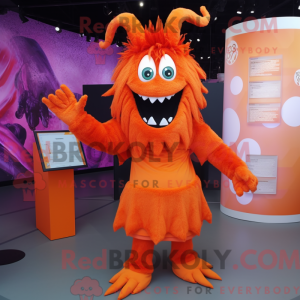 Orange Demon mascot costume...