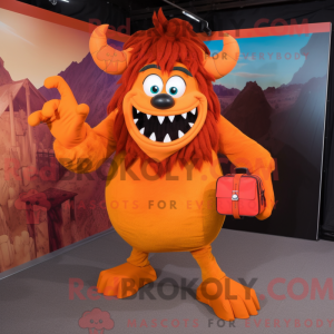 Orange Demon mascot costume...