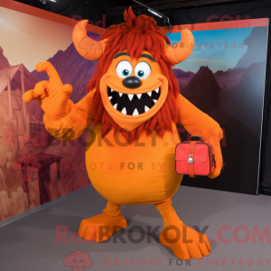 Orange Dæmon maskot kostume...