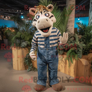 Tan Zebra mascot costume...