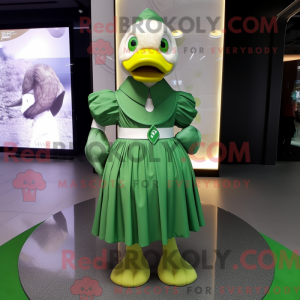 Green Swans mascot costume...
