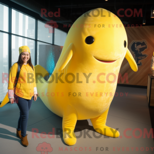 Yellow Narwhal mascot...