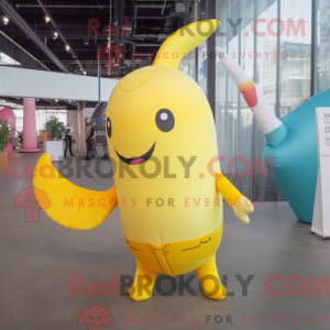 Yellow Narwhal mascot...