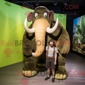 Olive Mammut Maskottchen...
