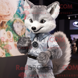 Silver Fox mascot costume...