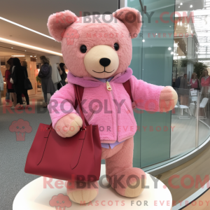 Pink Teddy Bear maskot...