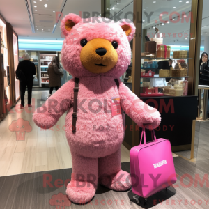 Pink Teddy Bear maskot...