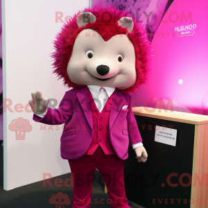Magenta pindsvin maskot...