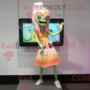 Peach Zombie Maskottchen...