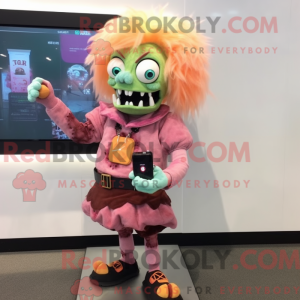 Peach Zombie mascot costume...