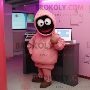 Pink Computer mascot...