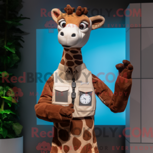 Braune Giraffe Maskottchen...
