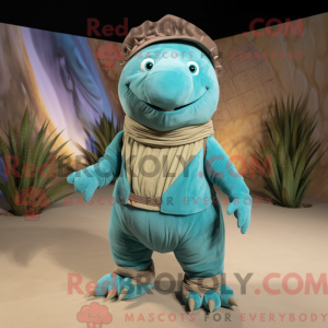 Cyan Glyptodon maskot...