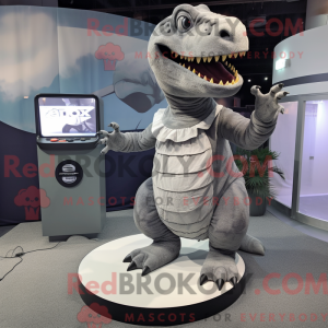 Gray T Rex mascot costume...