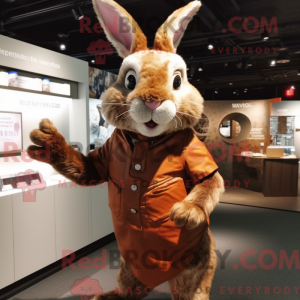 Rust Rabbit maskot kostume...