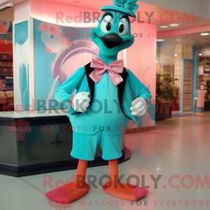 Teal Flamingo mascot...