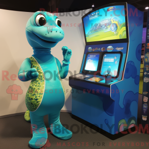 Cyan Python Maskottchen...