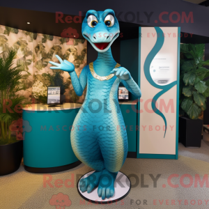 Cyan Python Maskottchen...