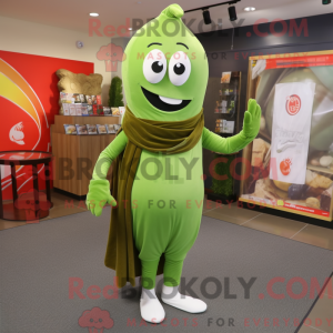 Olive Green Bean maskot...