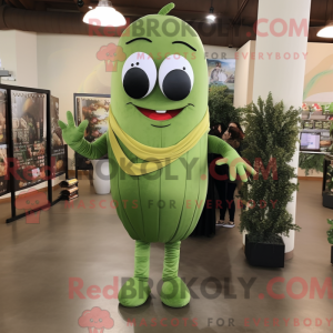 Olive Green Bean mascot...