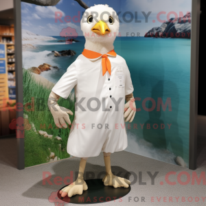 Beige Gull maskot kostume...