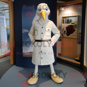 Beige Gull mascot costume...