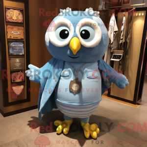 Sky Blue Owl mascot costume...
