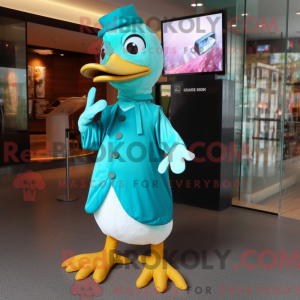 Turquoise Duck mascot...