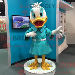Turquoise Duck mascot...
