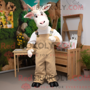 Beige ged maskot kostume...