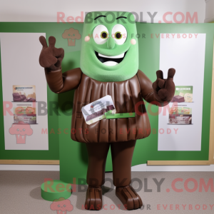 Grøn Chocolate Bar maskot...