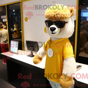 Gold Alpaca mascot costume...