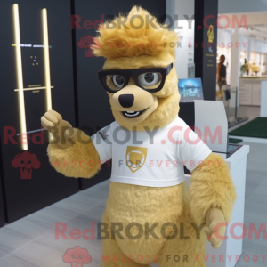 Gold Alpaca mascot costume...