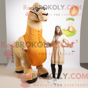 Peach Camel maskot kostume...