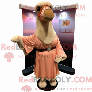 Peach Camel mascot costume...