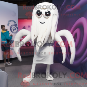 Hvid blæksprutte maskot...