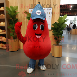 Red Pear mascot costume...