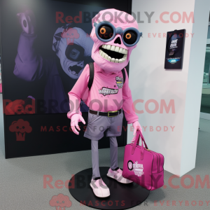 Rosa Undead máscara kostyme...