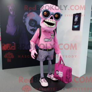 Rosa Undead maskot kostyme...