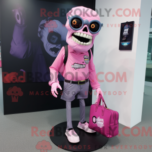 Roze Undead mascottekostuum...