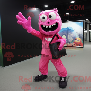 Personaggio mascotte rosa...