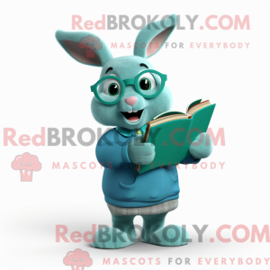 Teal Rabbit mascottekostuum...