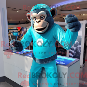 Cyan Chimpanzee mascot...